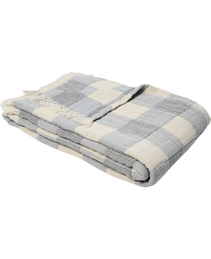 Throw 130x200cm blue check