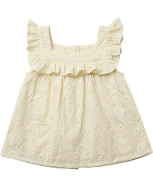 Floral broderie top GOTS