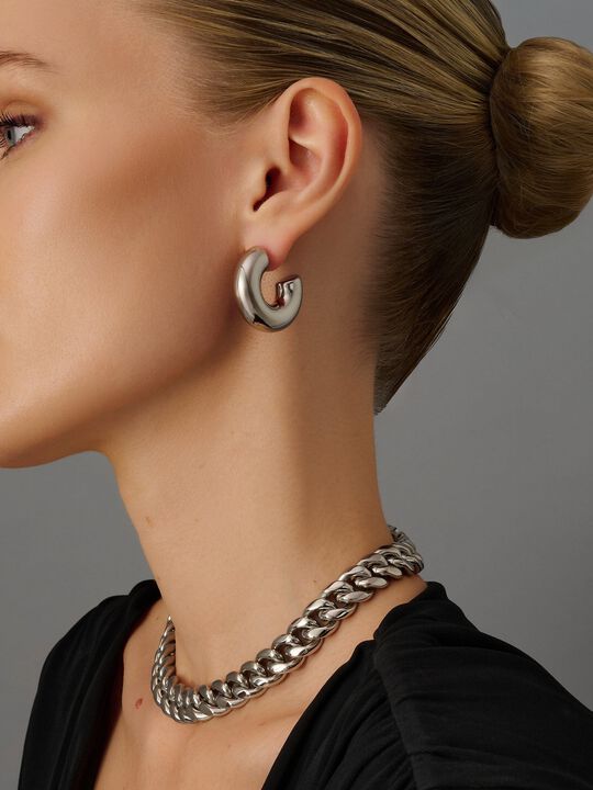 Chunky Tube Hoop Earrings