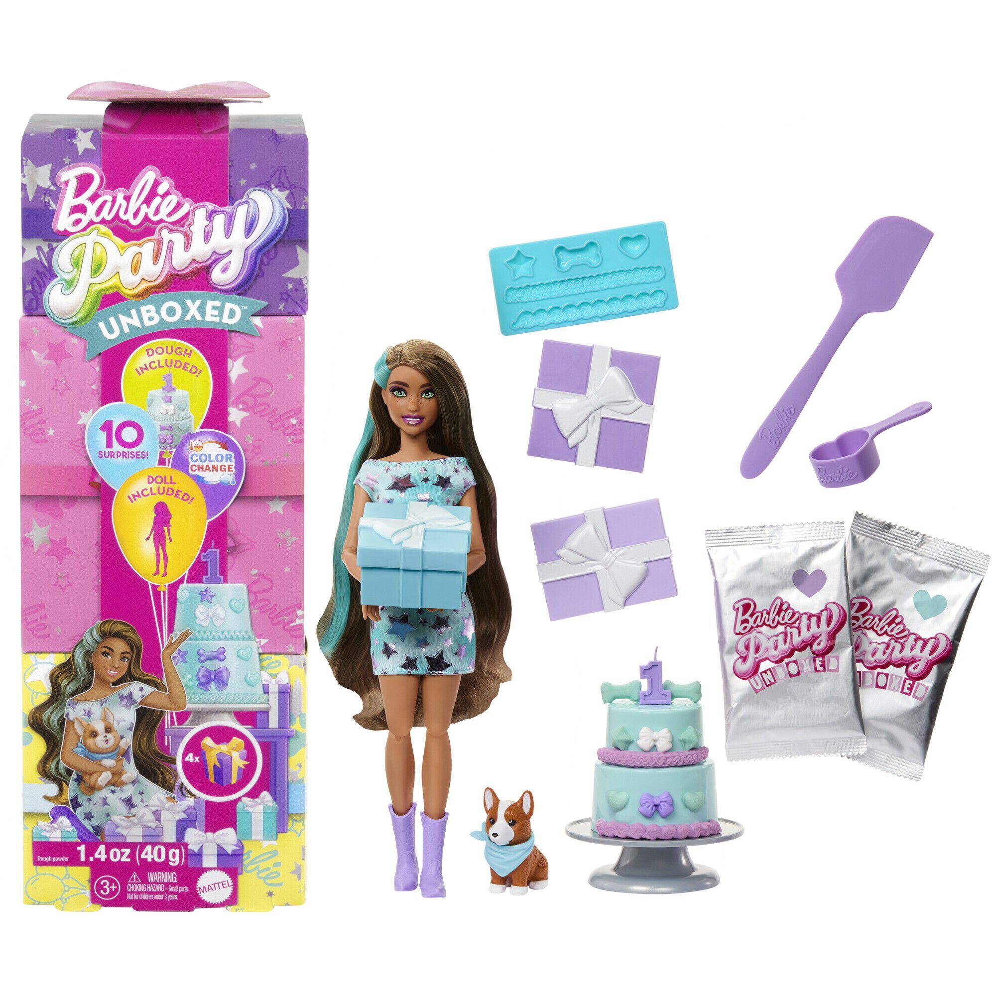 Barbie Party Unboxed Brun