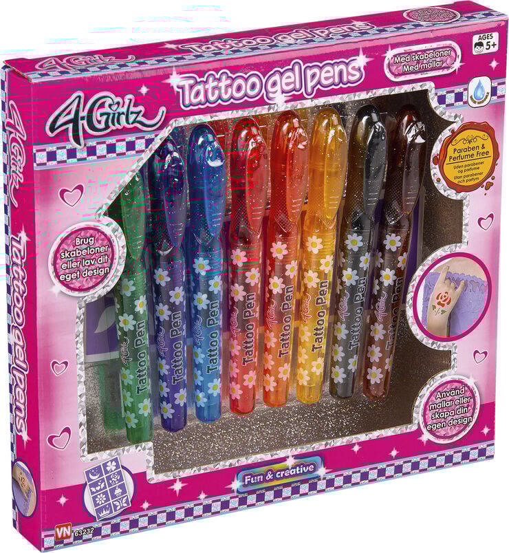 4-GIRLZ 8xTATOO PENS-ARK