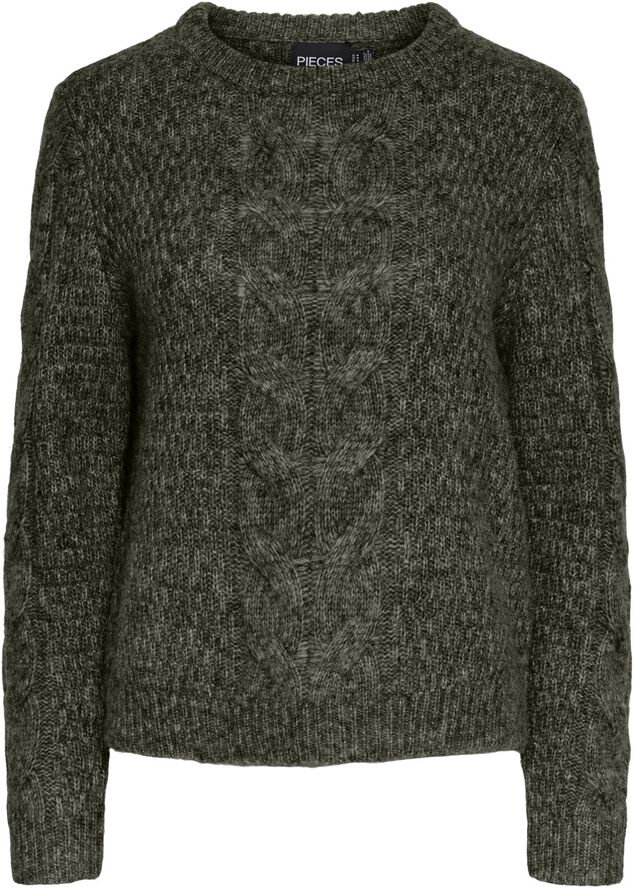 PCNINA LS O-NECK KNIT NOOS BC