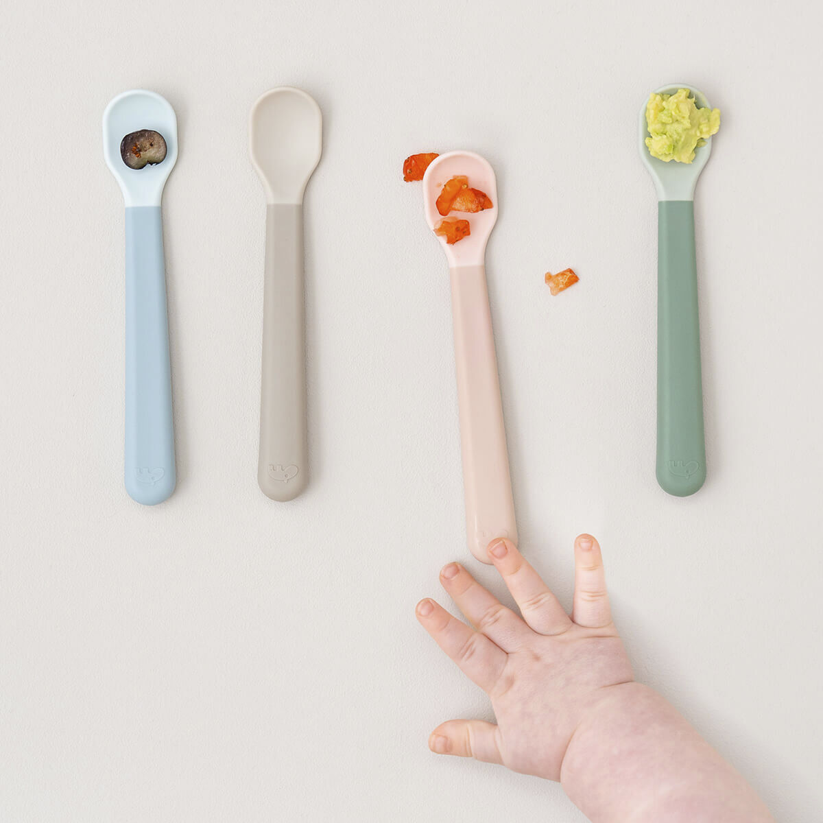 Foodie easy-grip babyske 3-pak Sand