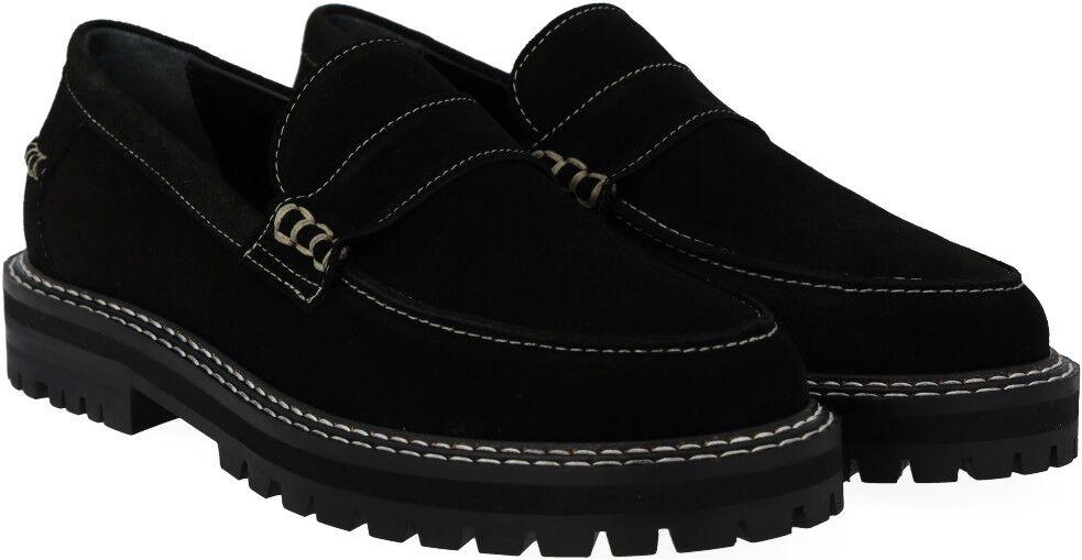 Penny loafer med kontraststikninger