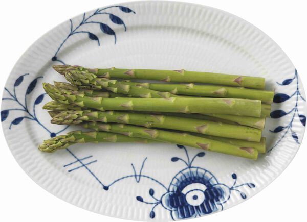 Blå Mega Riflet 28 cm. oval tallerken