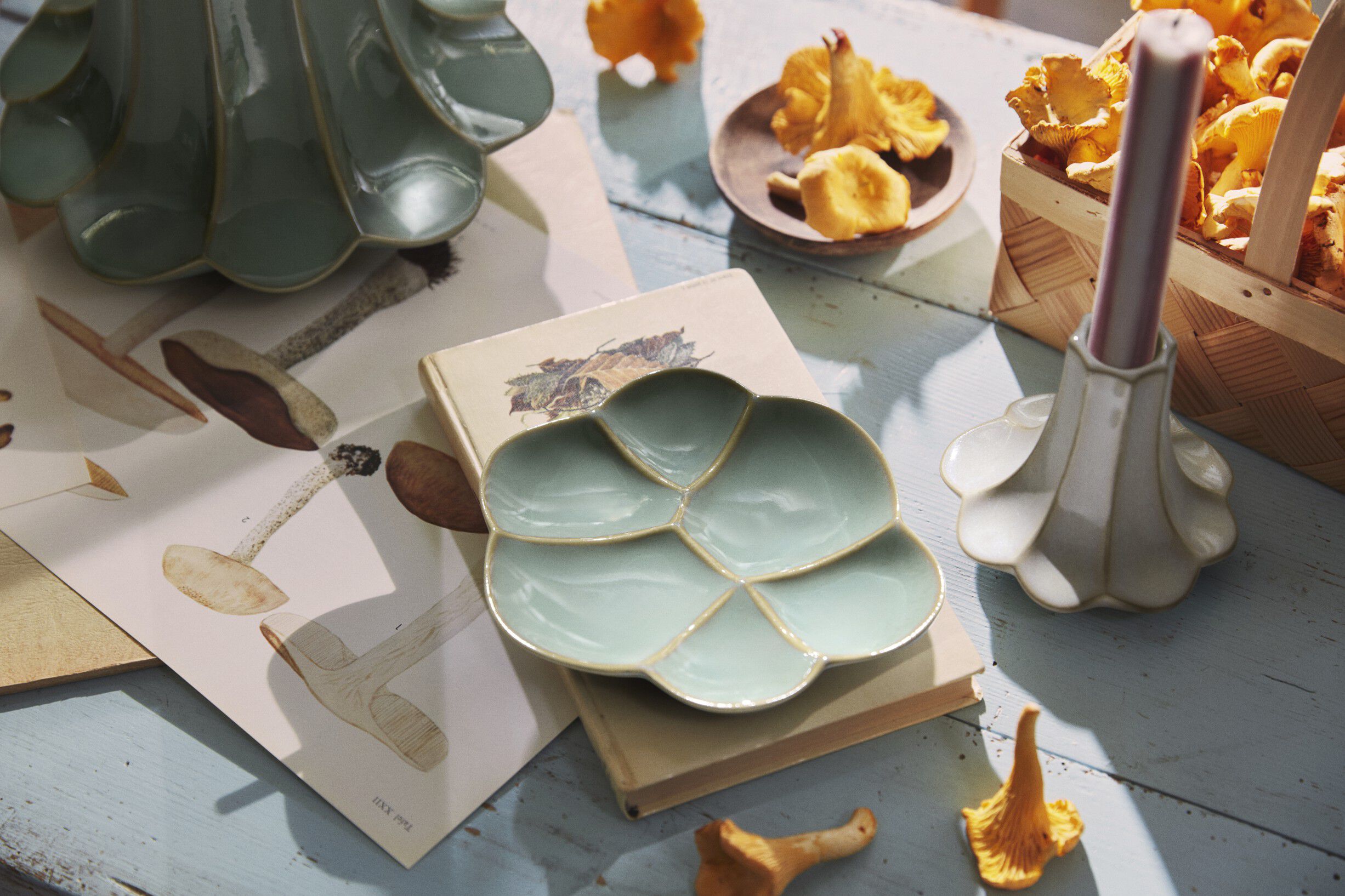 Kantarel Lysestage H10 cm sand