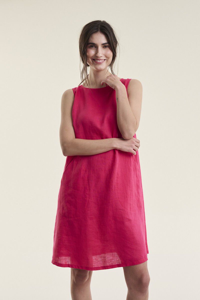 Airy linen kort kjole