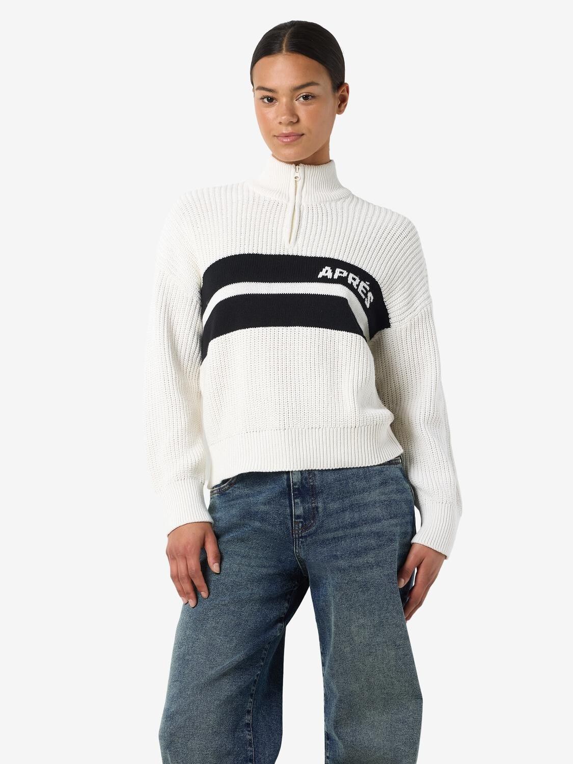 NMSTINA L/S HIGH NECK HALF ZIP KNIT
