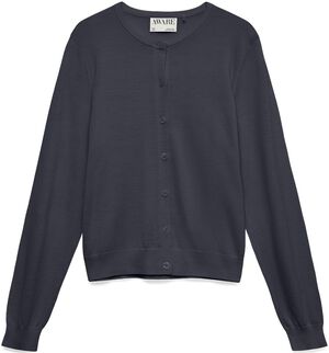 AWCARA LS O-NECK WOOL CARDIGAN