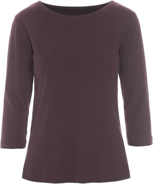 Naibu rib bluse med 3/4 &aelig;rme