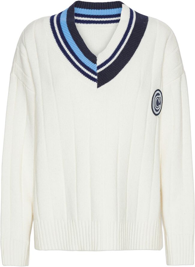 Center Court chunky v-neck sweater - Pearl