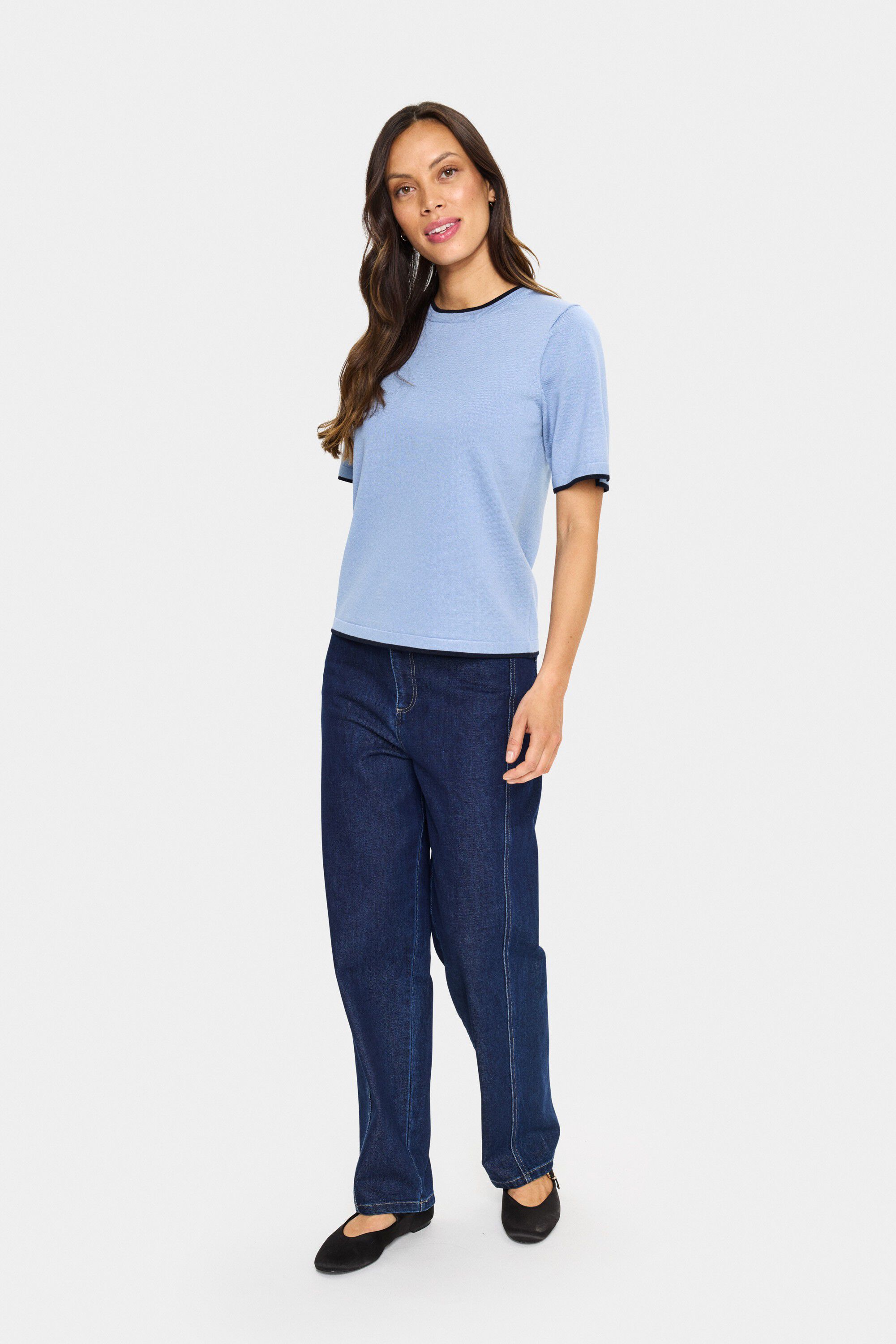 MilaSZ Contrast Stripe SS Pullover