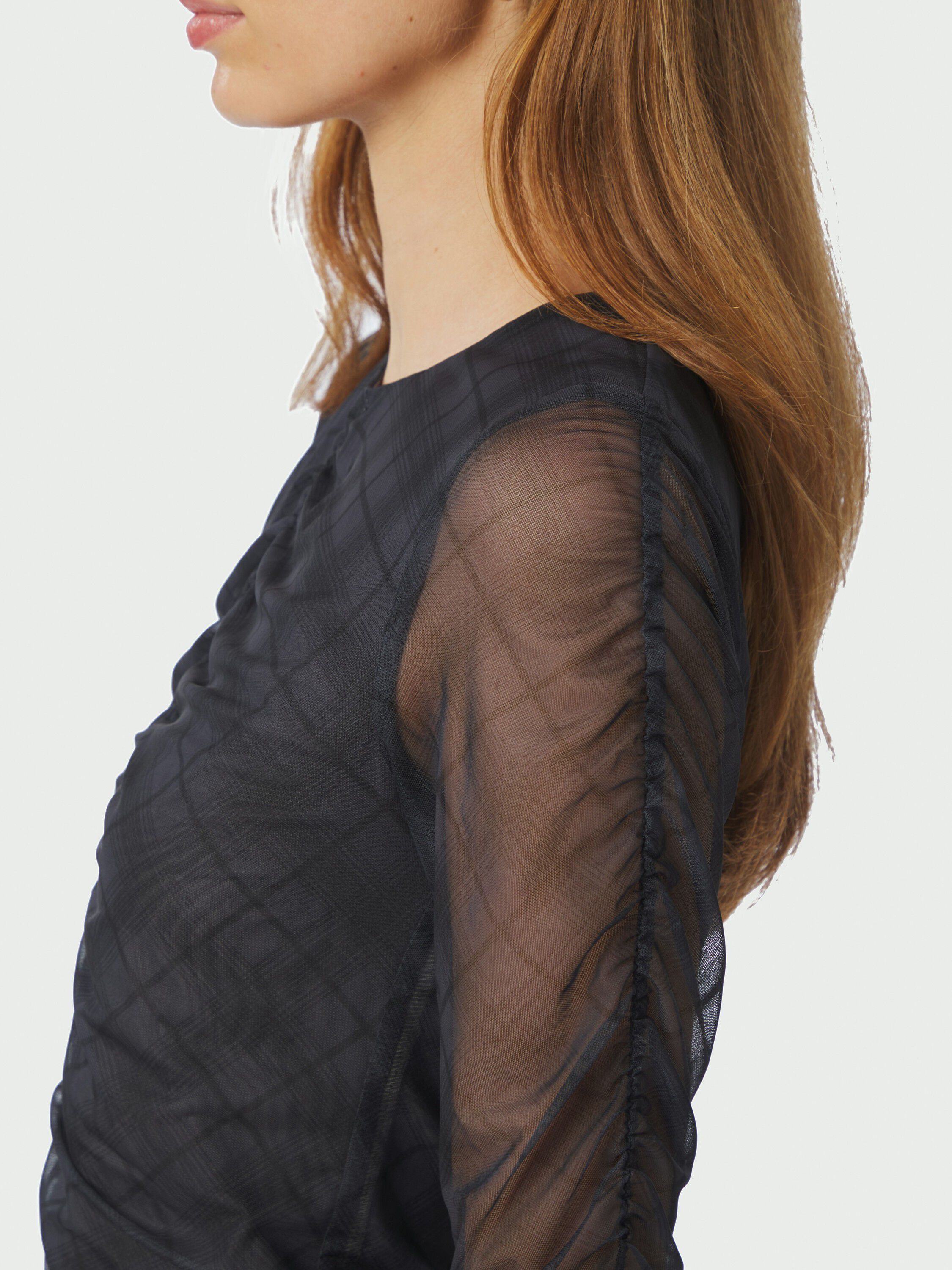 Bea Check Mesh Blouse