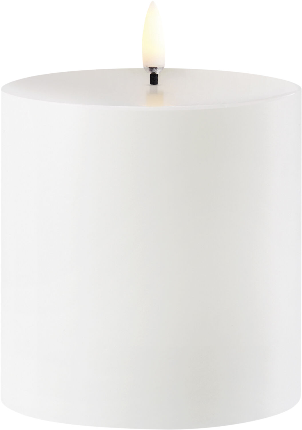 Outdoor LED pillar candle, White, 8,4x10 cm