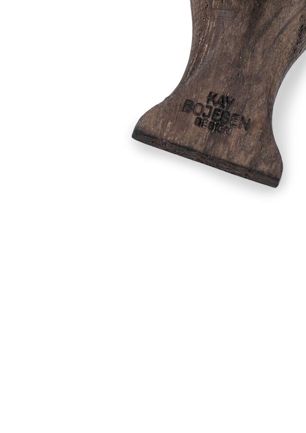 Fugl sølv nøglering med sort læder røget eg