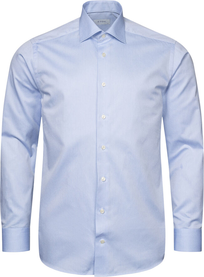 Contemporary Fit Blue Semi Solid Signature Dobby Shirt