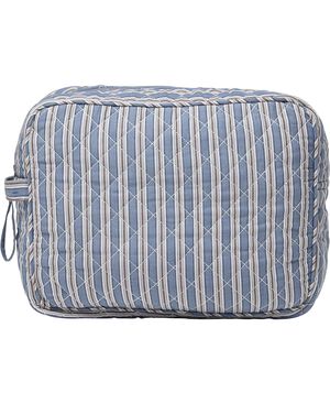 Make Up Bag, Quilted - Cotton Poplin YD Big-Moonlight Blue