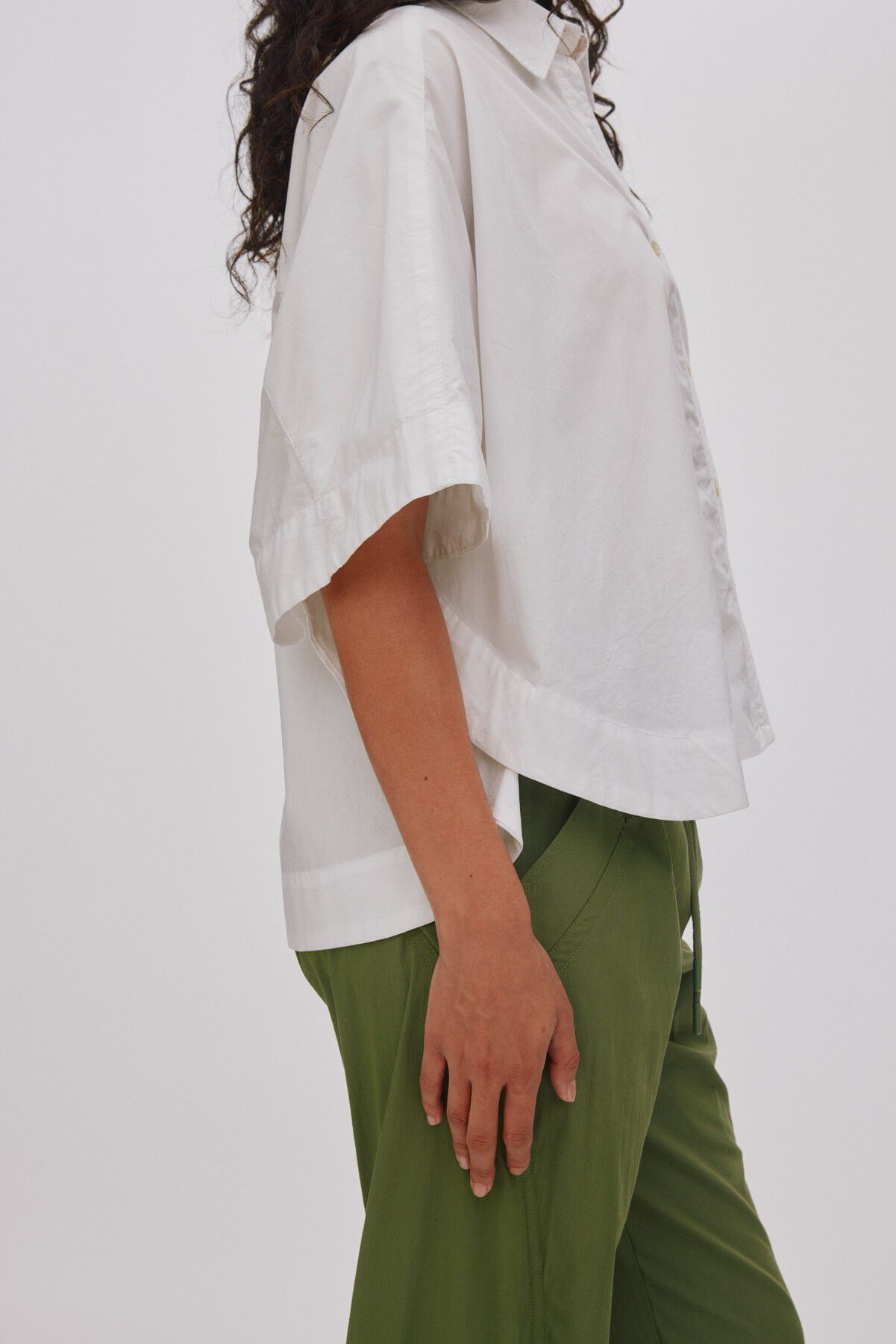 Poplin curved hem shirt - Berte