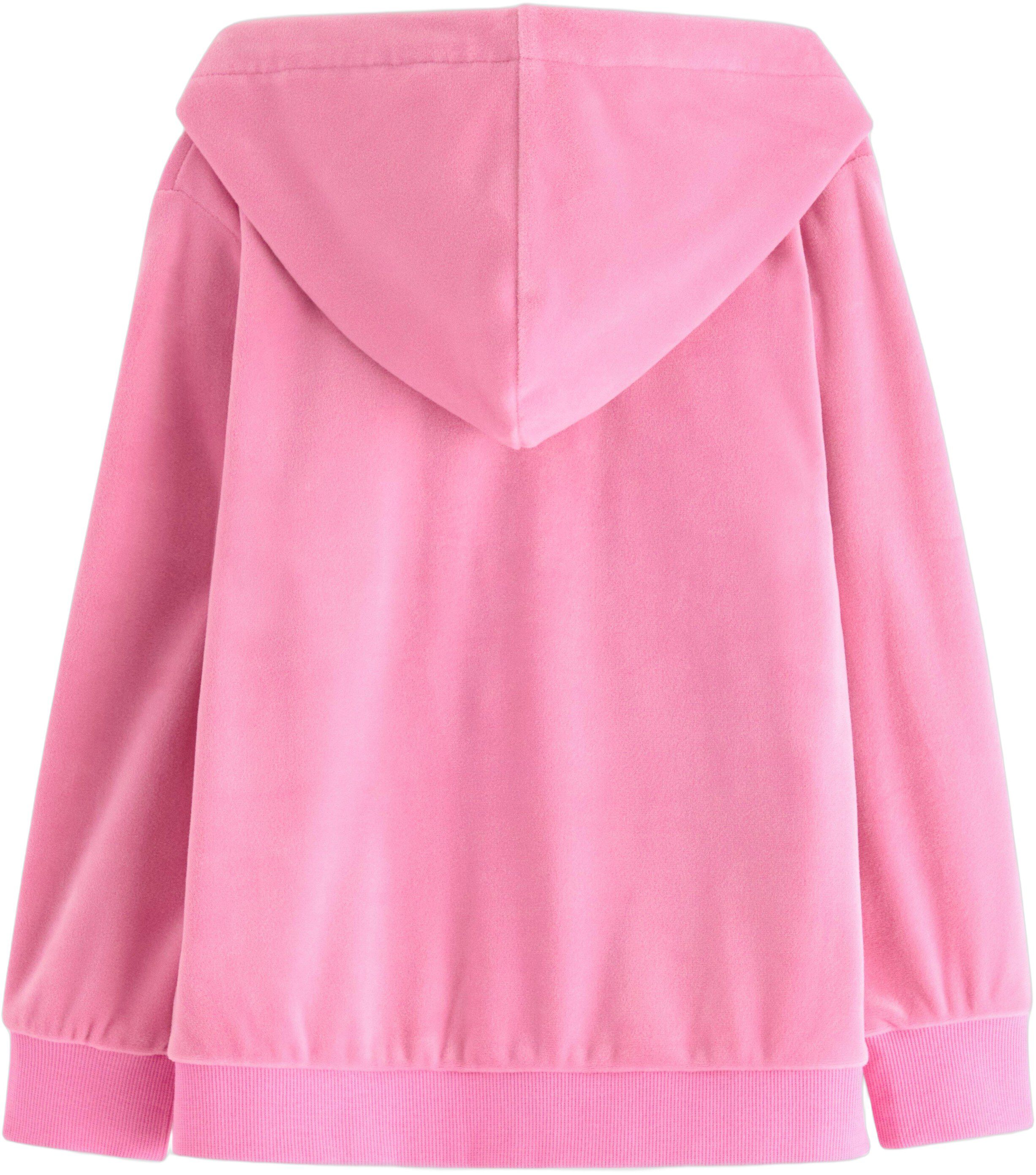 Soft velour hoodie with relaxed fit