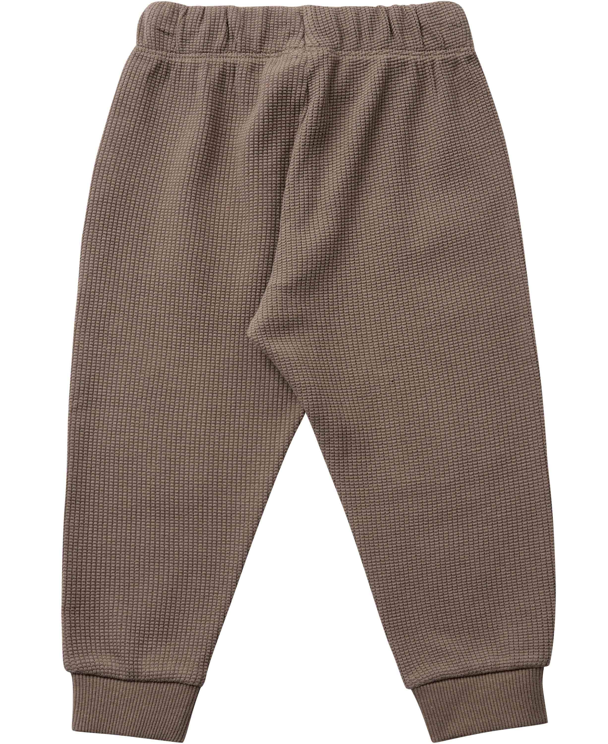 Joggers in waffled cotton with appl