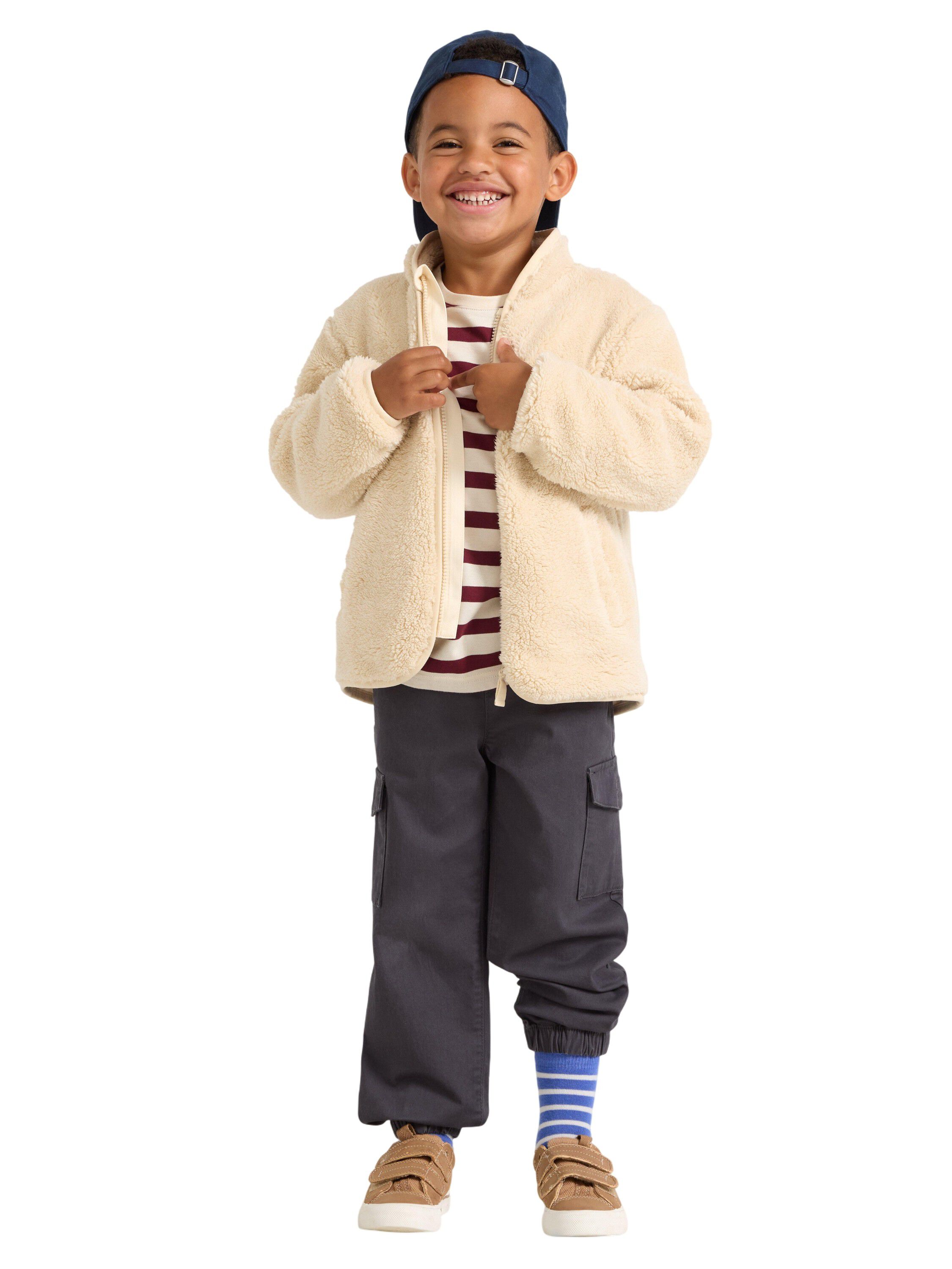 Luvjakke med bl&oslash;dt jerseyfor og lo