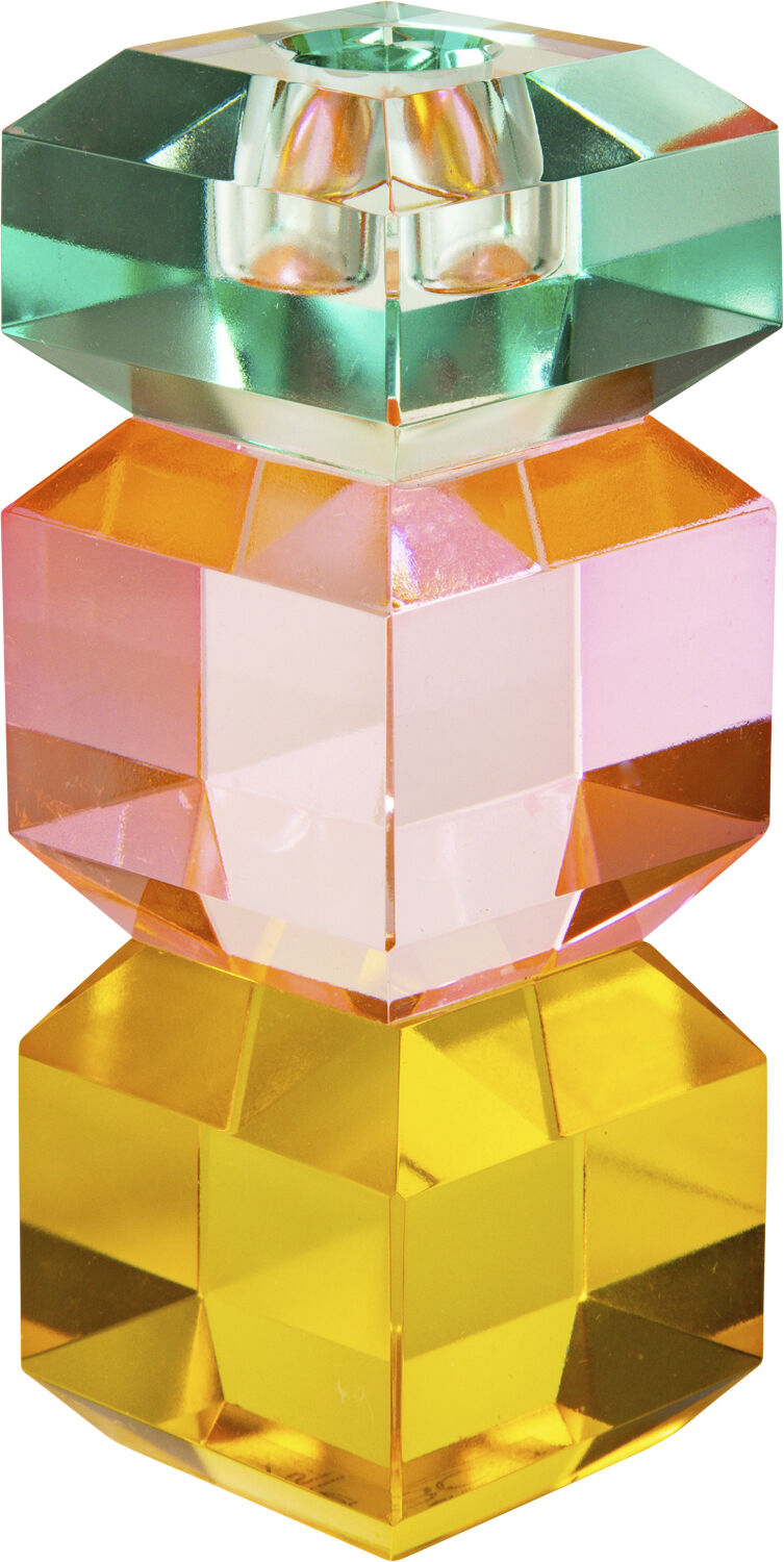 Krystal stage, lys mynte/lys pink/gul, 15x6x6 cm