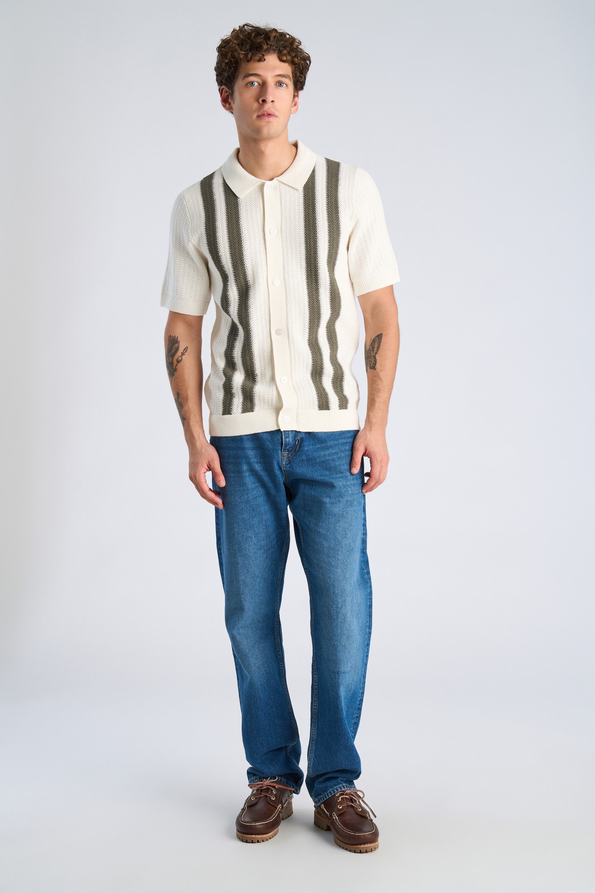 Knitted polo cardigan