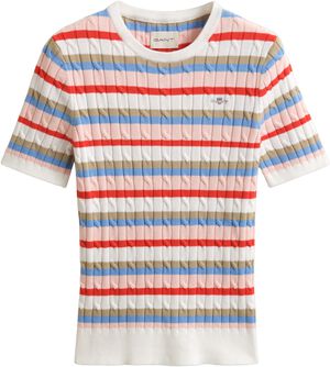 STRETCH COTTON CABLE STRIPE SS