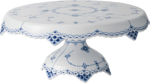 Musselmalet Halvblonde 28 cm. fad på fod