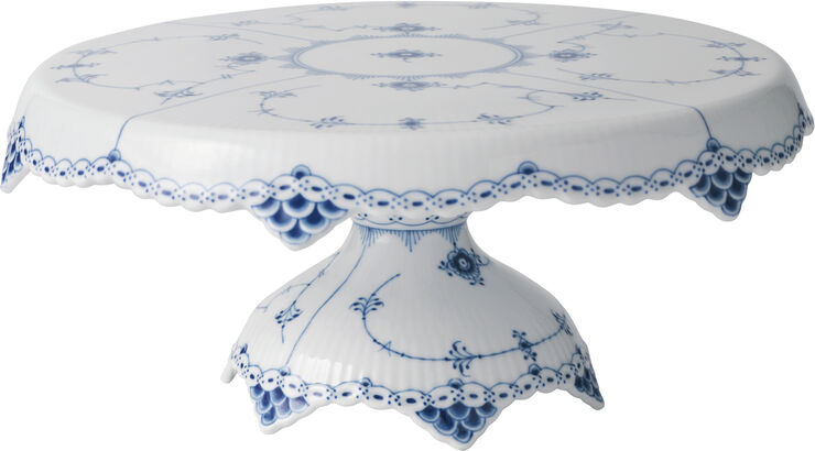 Musselmalet Halvblonde 28 cm. fad på fod