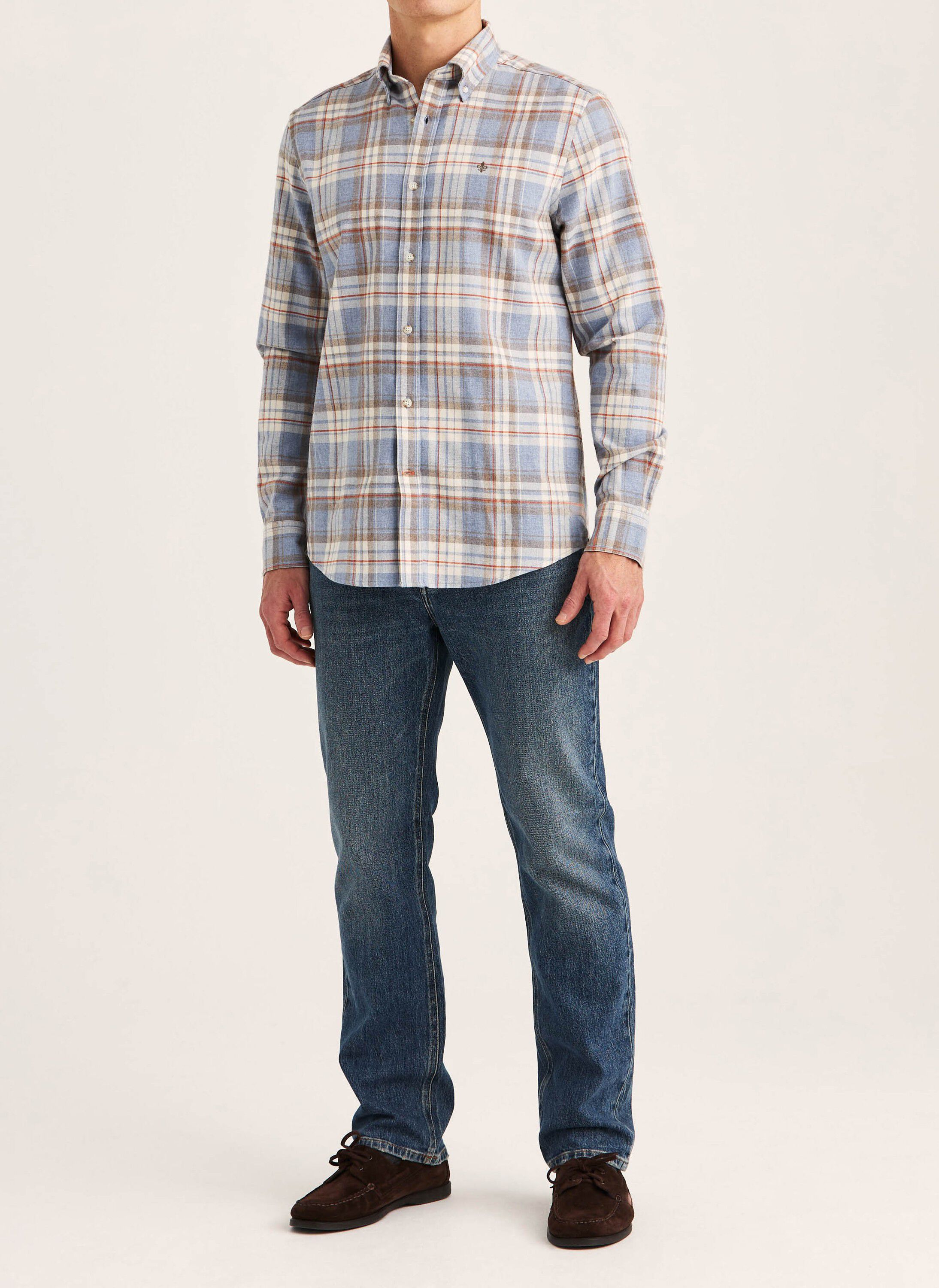 Happy Flannel Check Shirt-Classic Fit