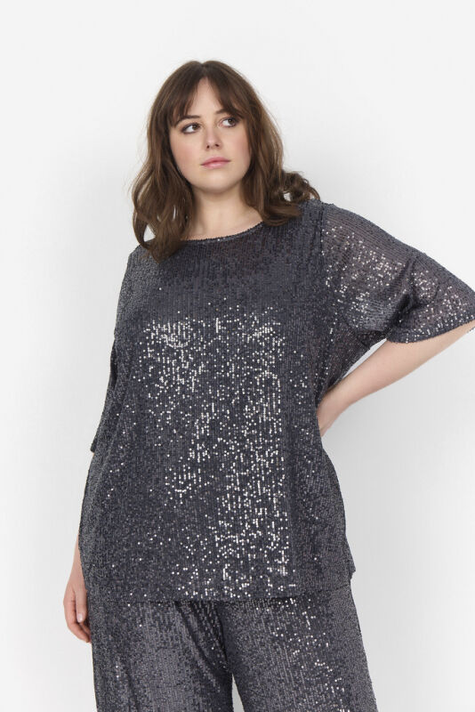 Curvy WA-KATHRINE 1 Bluse M&oslash;rk gr&aring;