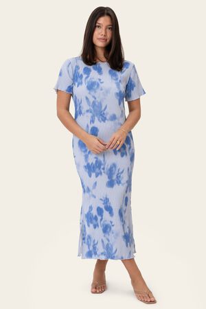 OdaIC SS Dress - Abstract Blue Flow