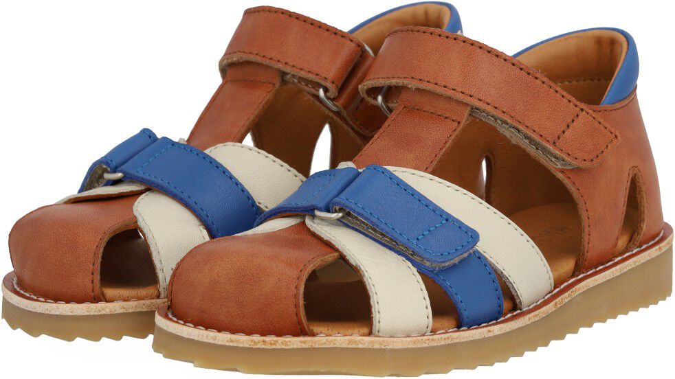 Colourblock l&aelig;dersandal