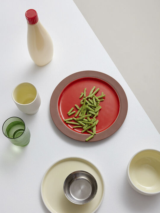 PLATE, MEDIUM, 2 PCS, CLAY IVORY, GLAZE LIGHT YELLOW, 18515I