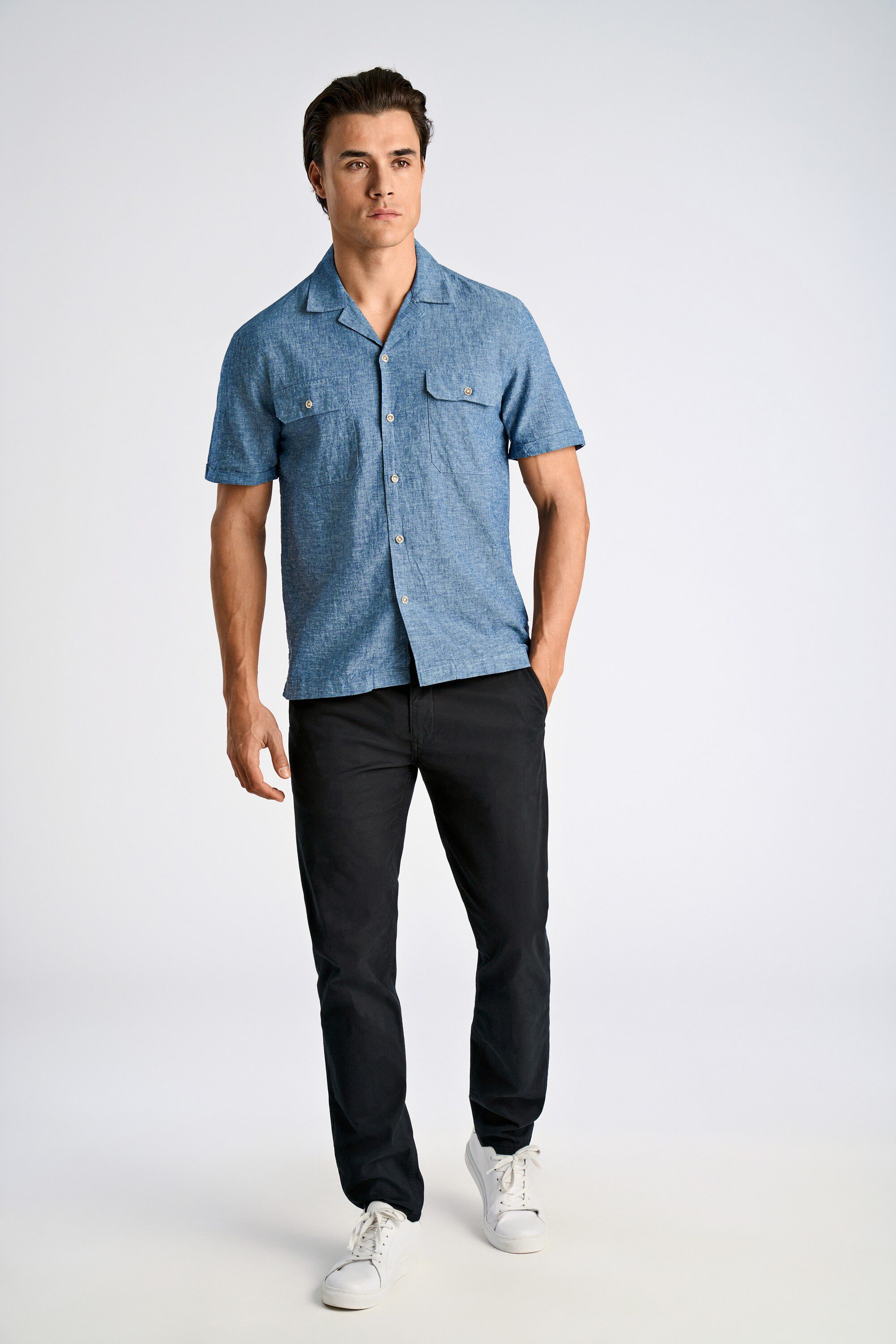 Cotton/linen resort shirt S/S