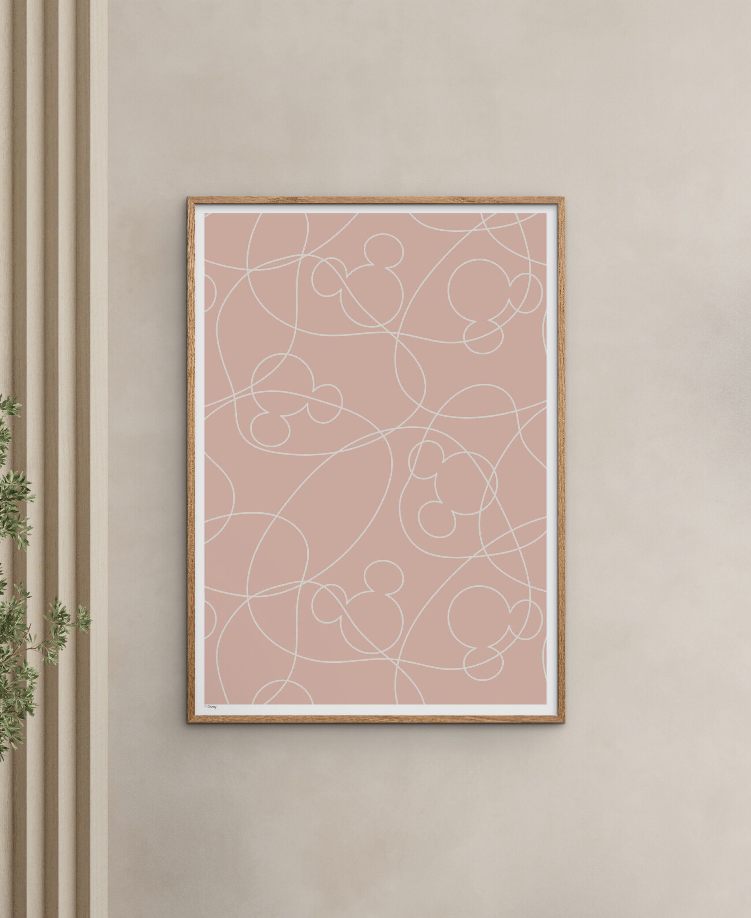 Disney - Mickey Mouse Pink & White Outline