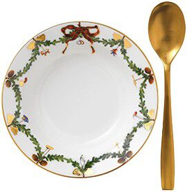 Stjerne Riflet Jul 17 cm. dyb desserttallerken