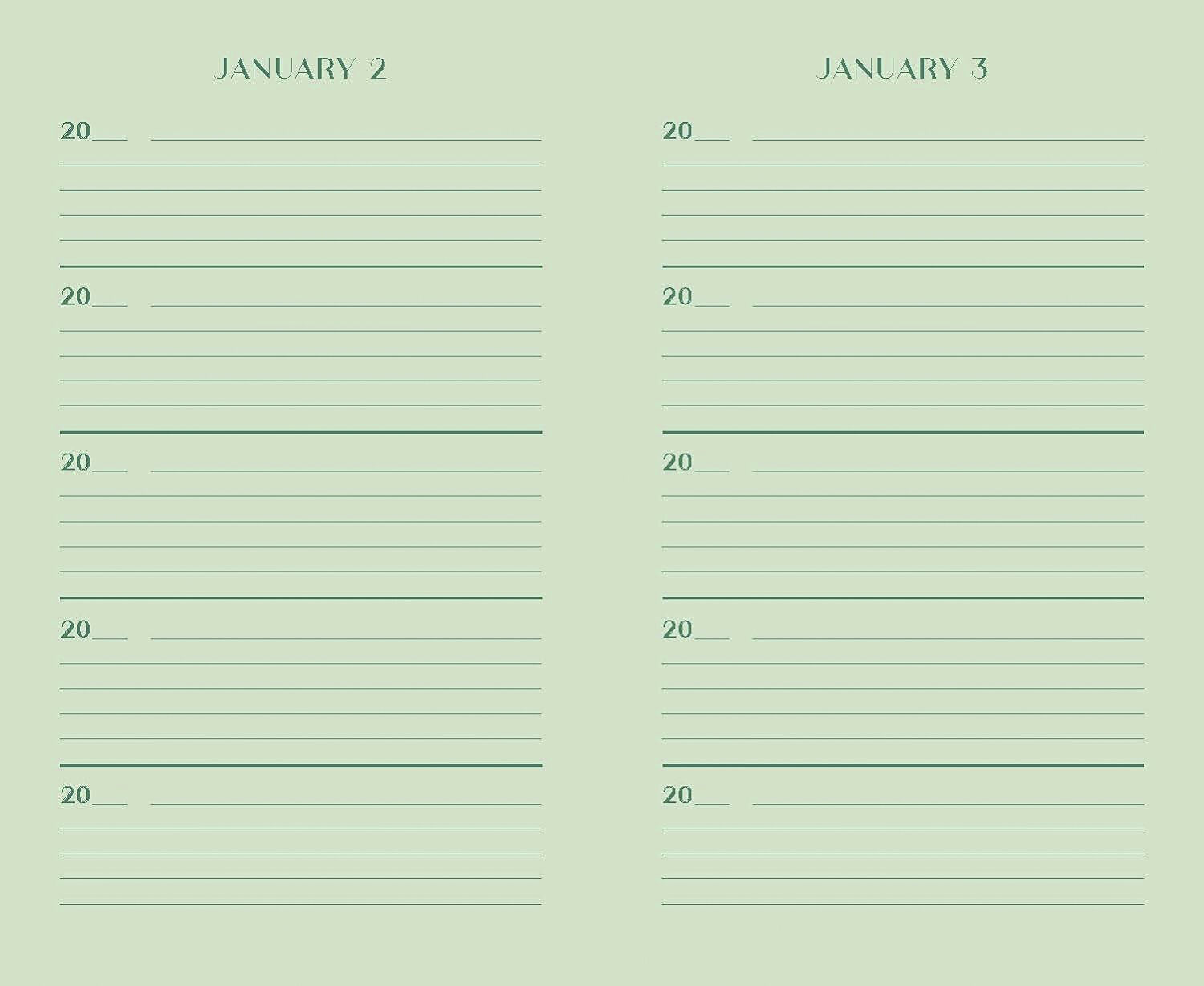 One Line a Day - Green w/Gold