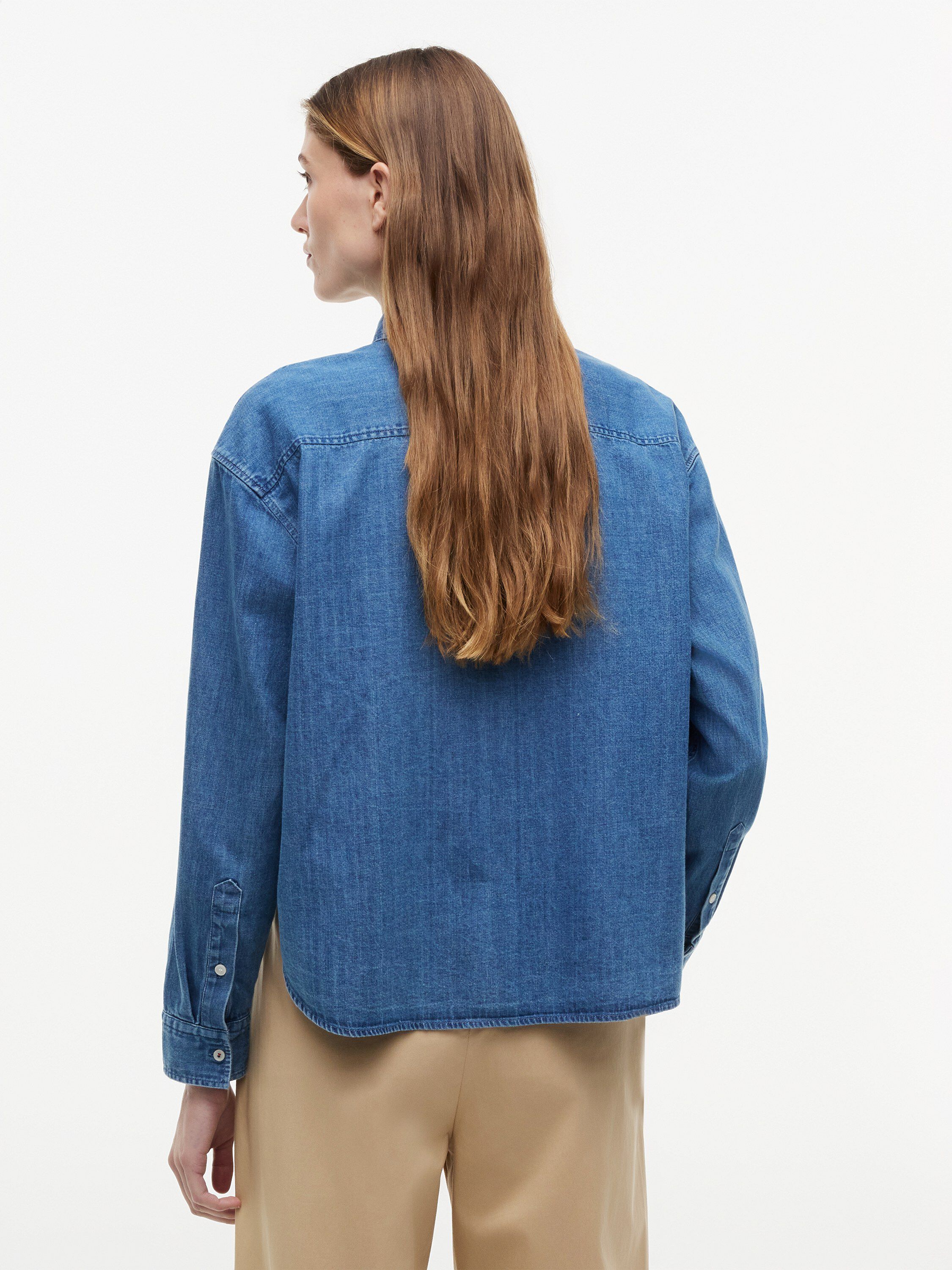 LIGHT DENIM BOXY SHIRT LS