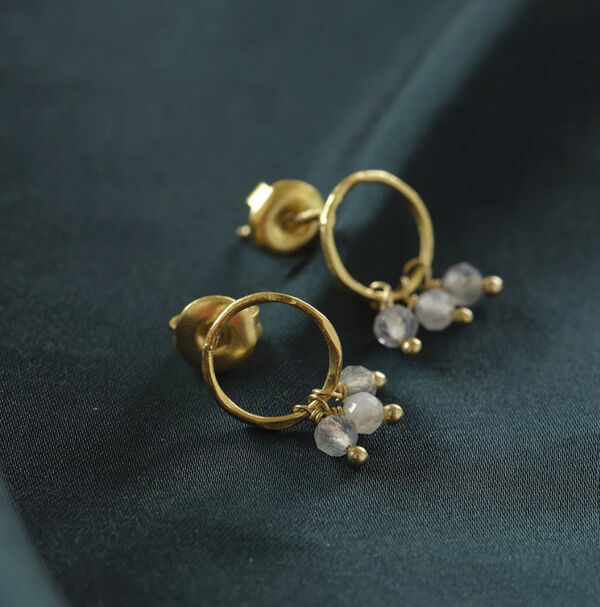 Genuine Labradorite Moonstone Earrings GP