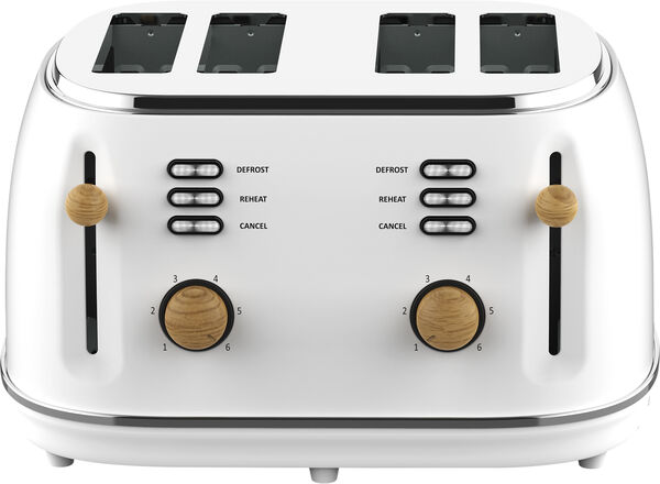WITT PREMIUM 4-SLICE TOASTER WOOD WHITE