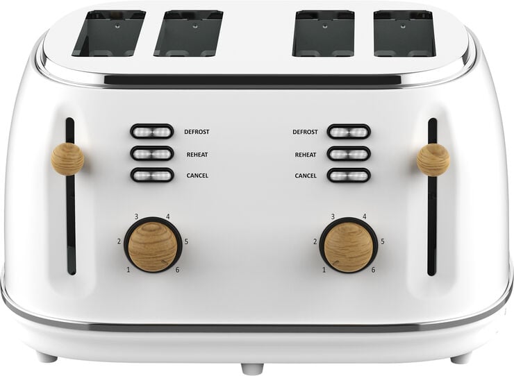 WITT PREMIUM 4-SLICE TOASTER WOOD WHITE