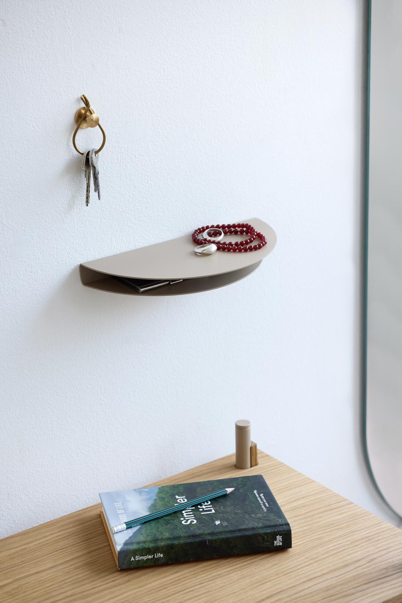 Half Moon Shelf, Stainless Steel, Small