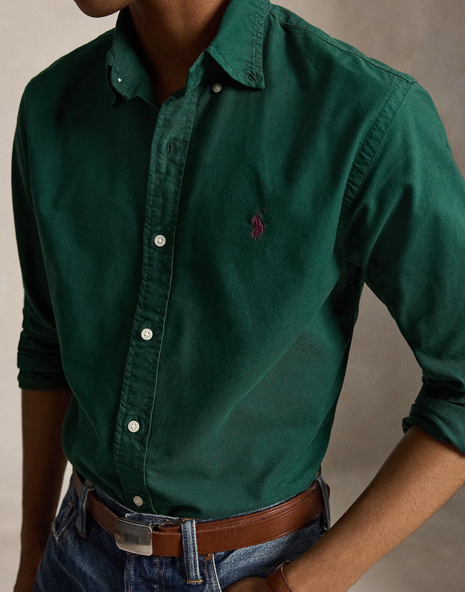Custom Fit Garment-Dyed Oxford Shirt