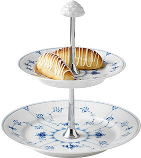 Musselmalet Riflet 24 cm. &eacute;tag&eacute;re