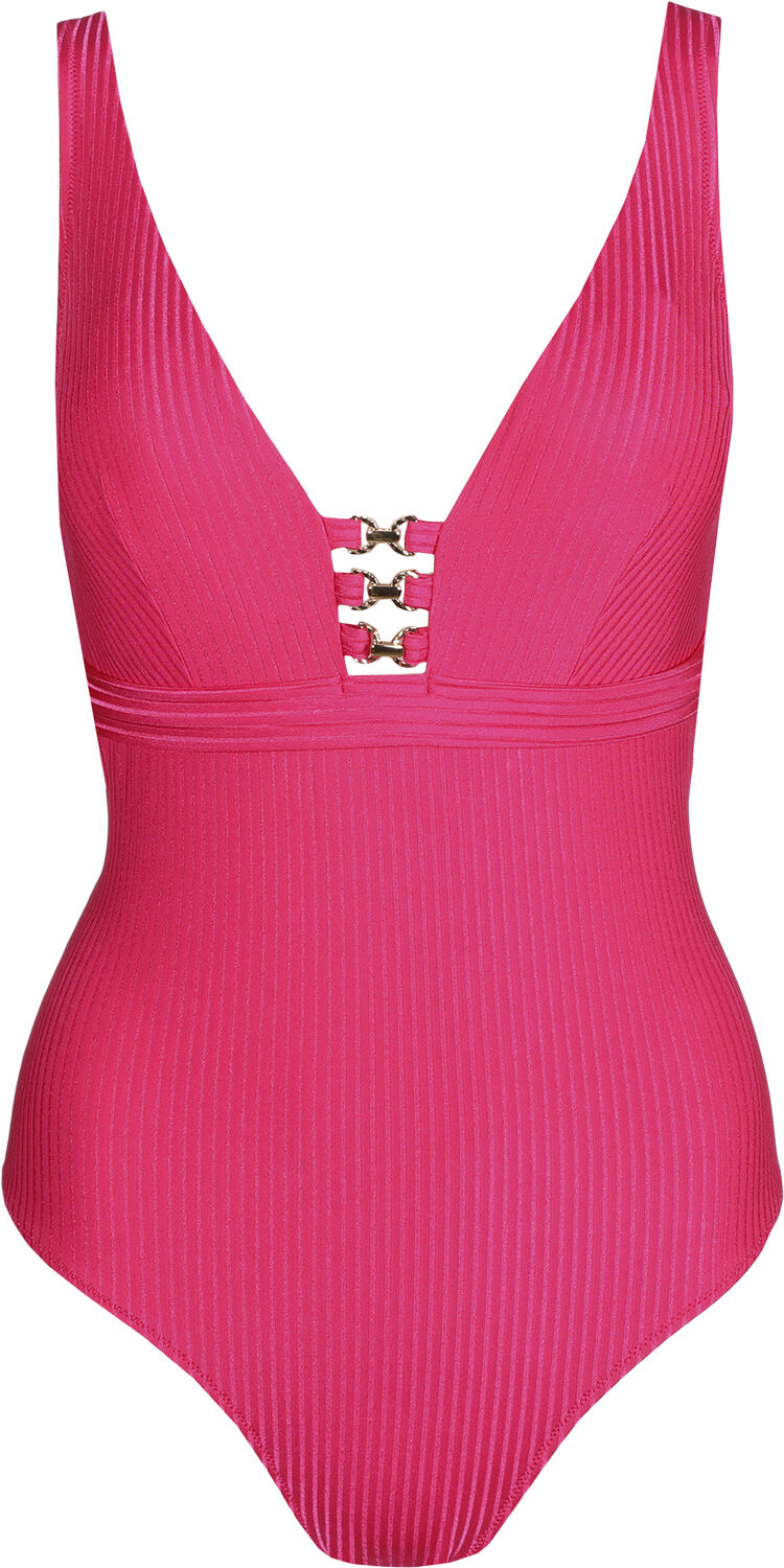 Emly badedragt uden b&oslash;jle med dyb udsk&aelig;ring