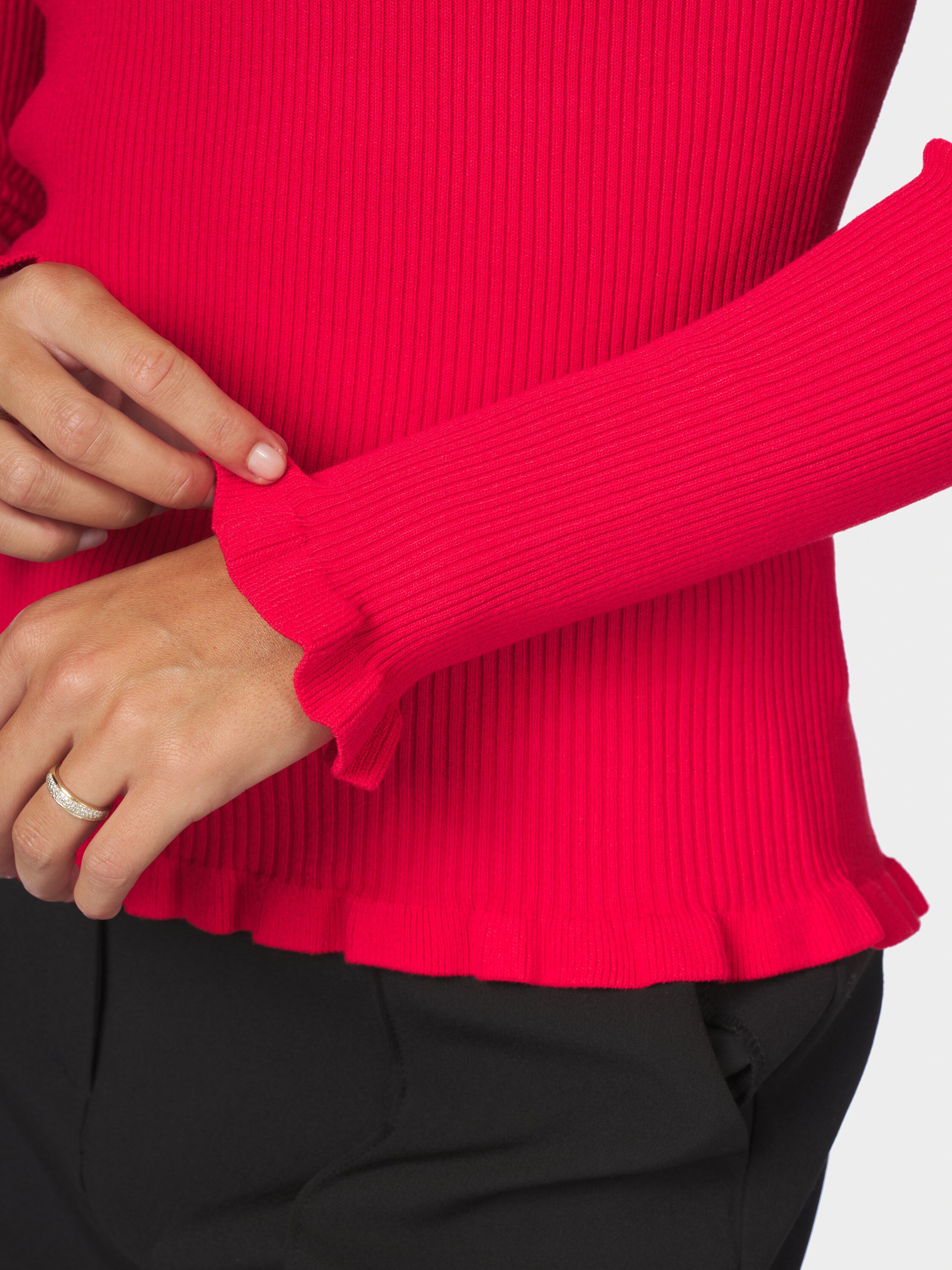 Nelle solid strikkebluse