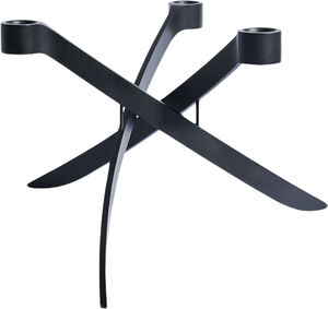 LIGHTARCH Candle Holder 3 arm Taper, Matte Black 28 x 17 CM
