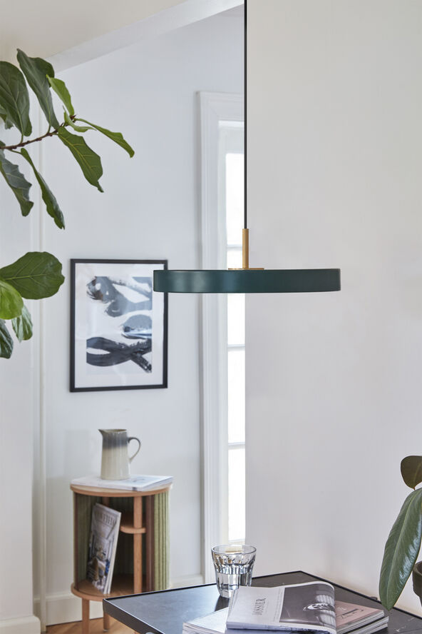 Asteria Mini forest green Ø 31 x 10,5 cm, 2. 7m cordset